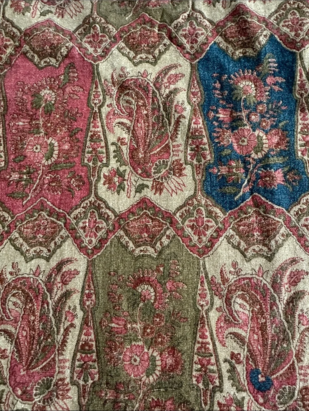 Pottery Barn Red and Brown Paisley Accent Pillow Cover Only